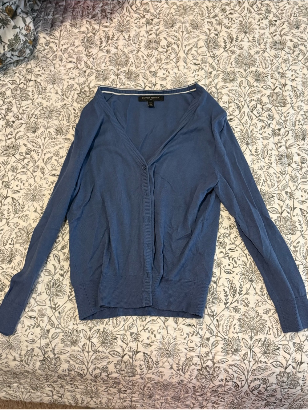 Banana Republic Slate Blue V-Neck Button Cardigan